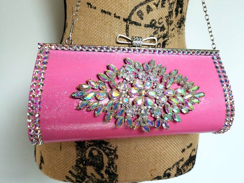 rose pink clutch bag