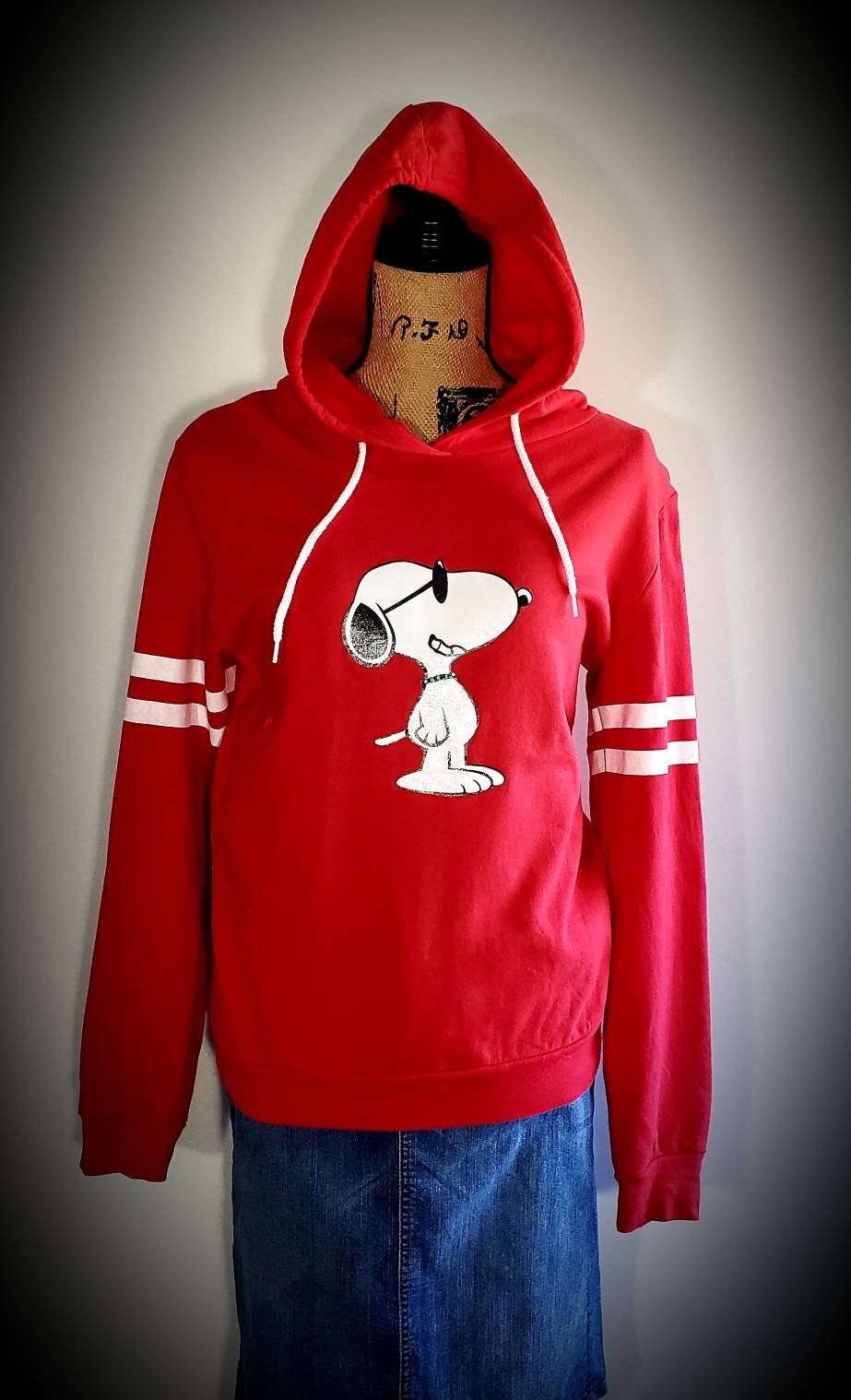 Woman's Snoopy hoodie. Red Snoopy hoodie. Snoopy Joe Cool. Etsy