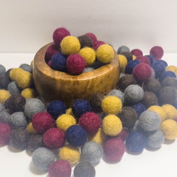 November Skies Diy Felt Ball Set Thanksgiving Decor Wool Etsy