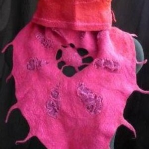 Baktus Driehoekige Sjaal Vilten Sjaal Nunofelt Rood-Magenta