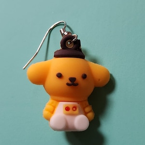MIX & MATCH SINGLES Orange Cartoon Dog Rubber Earring