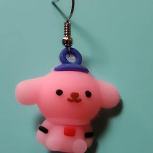 MIX & MAX SINGLE Pink Cartoon Dog Earring