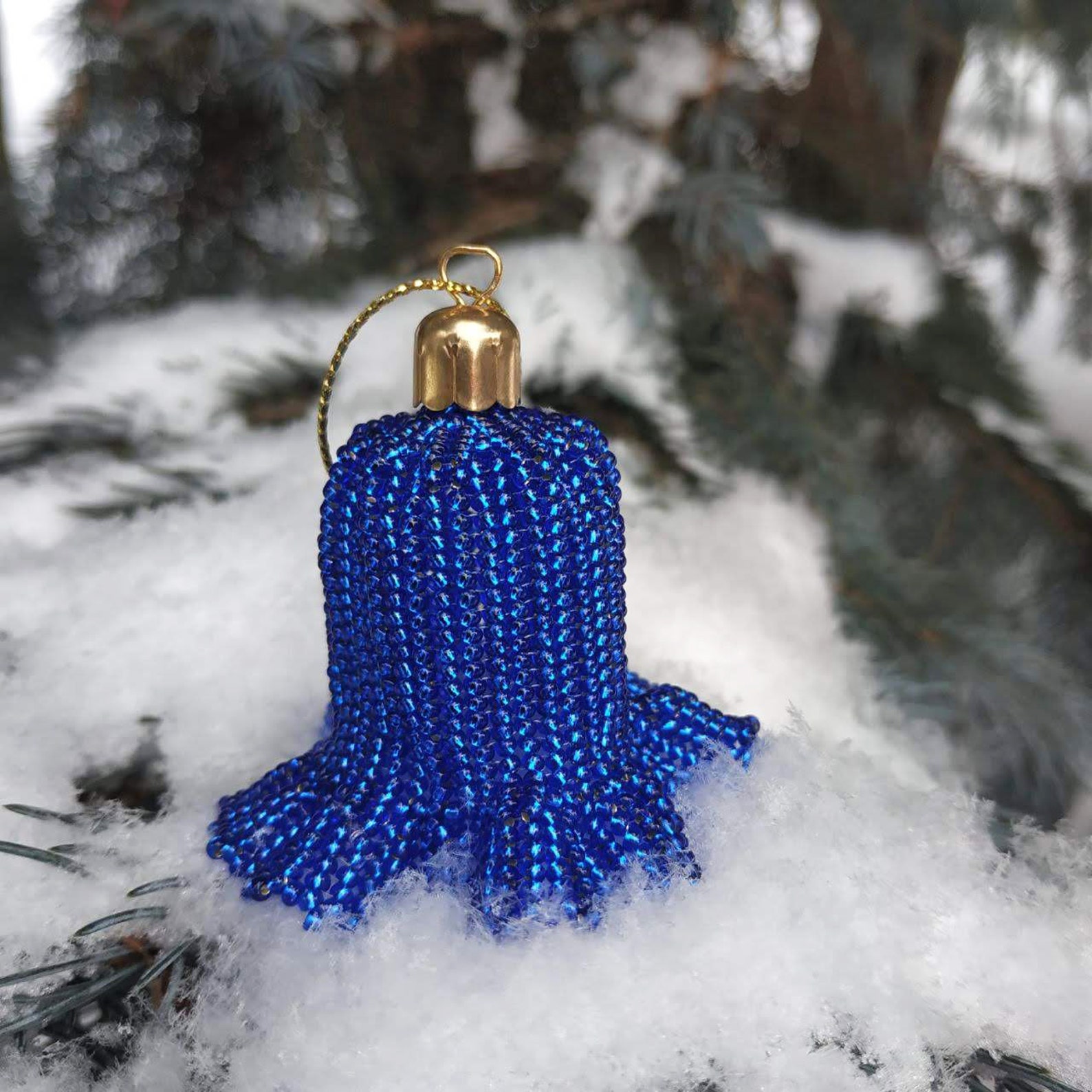 Beaded Bell, Christmas Bell, Decoration for the Christmas Tree, a