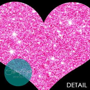 Puede incluir: Un coraz&oacute;n rosa con purpurina con un c&iacute;rculo turquesa que contiene el texto "Chubby Eyes Digital" en blanco.