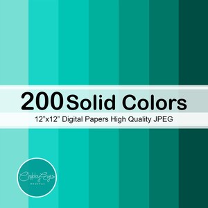 200 Solid Color Digital papers, Plain Color Background Instant Download image 3