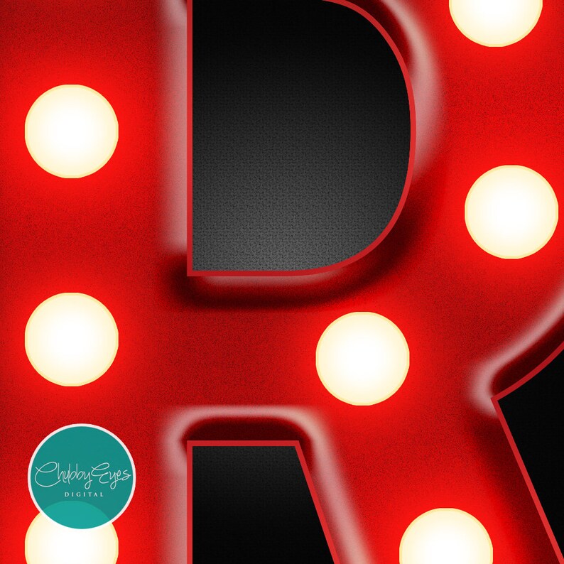 Letter R Light Box Red Marquee Lights Alphabet, Vintage Light Box Lettering Clip Art ...