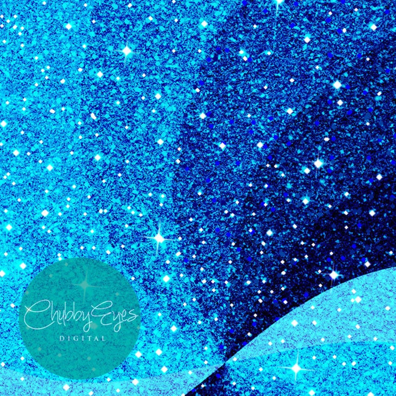 Blue Glitter Digital Papers Scrapbook Papers Blue Sparkles Etsy