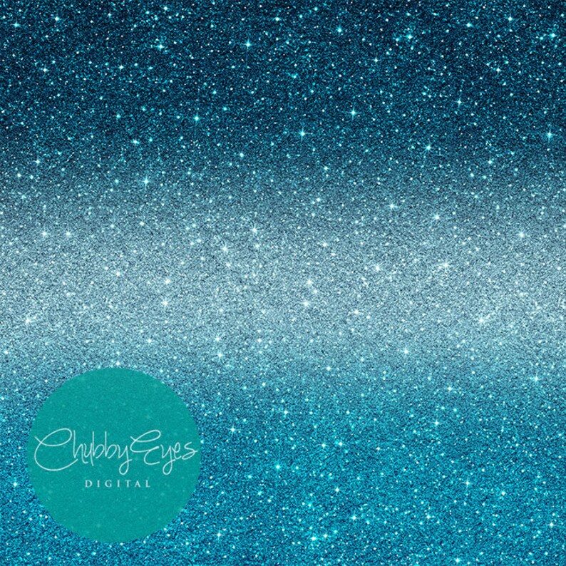 Blue Ombre Glitter Digital Papers Scrapbook Papers Glitter Etsy