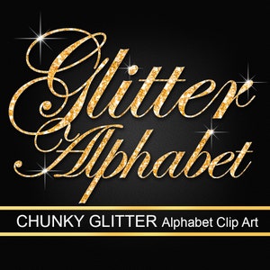 Gold Chunky Glitter Alphabet Clip Art Numbers and Punctuation - Etsy