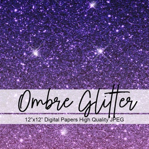 Ombre Glitter Digital Papers, Scrapbook Papers Colorful Glitter Clipart, Instant Download image 4