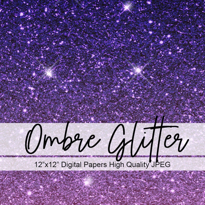 Ombre Glitter Digital Papers, Scrapbook Papers Colorful Glitter Clipart, Instant Download image 4