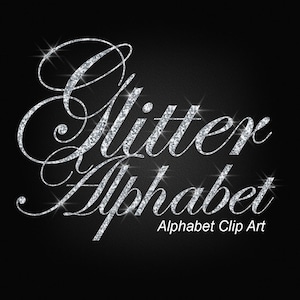Silver Chunky Glitter Alphabet Clip Art, t, Digital Script Font Style- Digital Instant Download