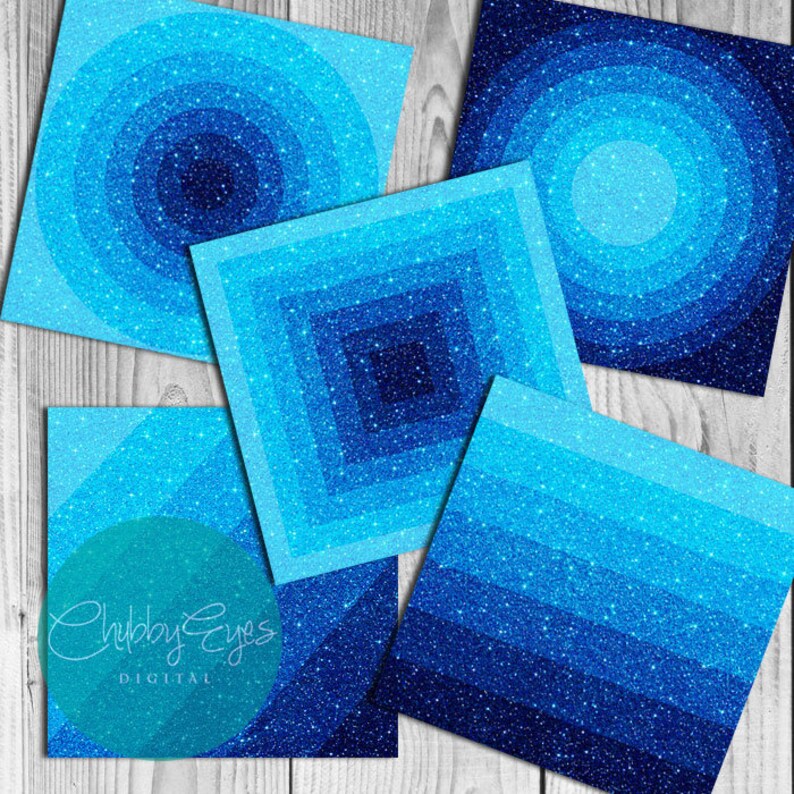 Blue Glitter Digital Papers Scrapbook Papers Blue Sparkles Etsy