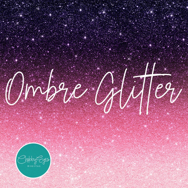 Ombre Glitter Digital Papers, Scrapbook Papers Colorful Glitter Clipart, Instant Download image 2