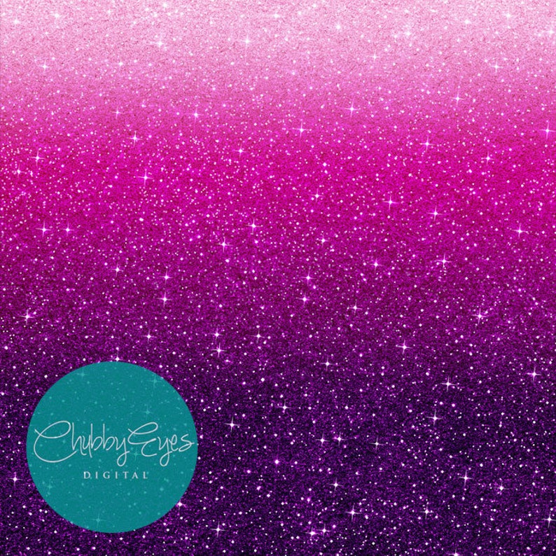 Ombre Glitter Pink &amp; Purple Digital Papers Scrapbook Papers | Etsy