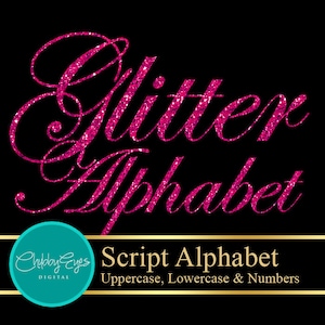 Maroon Pink Glitter Alphabet, Lettering Clip Art, Digital Sparkle Font Clipart- Digital Instant Download