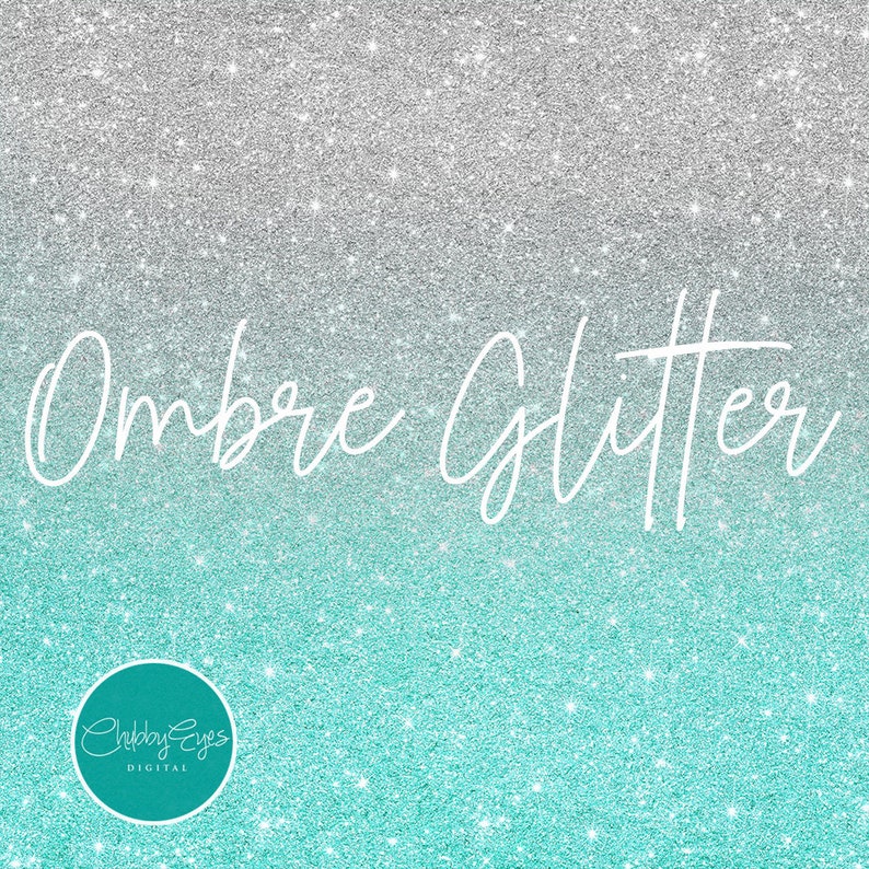 Ombre Glitter Digital Papers, Scrapbook Papers Colorful Glitter Clipart, Instant Download image 3