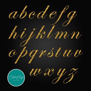 Gold Chunky Glitter Alphabet Clip Art, Numbers and Punctuation Clip Art ...
