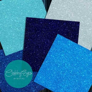 Blue Glitter Digital Papers, Scrapbook Papers Blue Sparkles Clipart , digital background Instant Download image 4