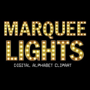 Alfabeto delle luci di selezione, Vintage Light Box Lettering Clip Art - Download istantaneo digitale