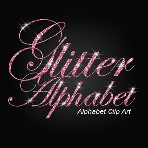 Rose Gold Chunky Glitter Alphabet Clip Art, Glitter Clip Art, Digital Sparkle Font- Digital Instant Download