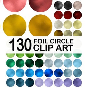 130 Foil Kreis Clipart, Foil Texture Sticker Clipart - Instant Download