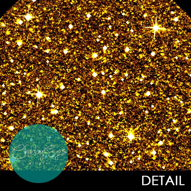 May include: A close-up of gold glitter with a subtle sparkle. The glitter is a fine texture and has a warm, golden hue.
