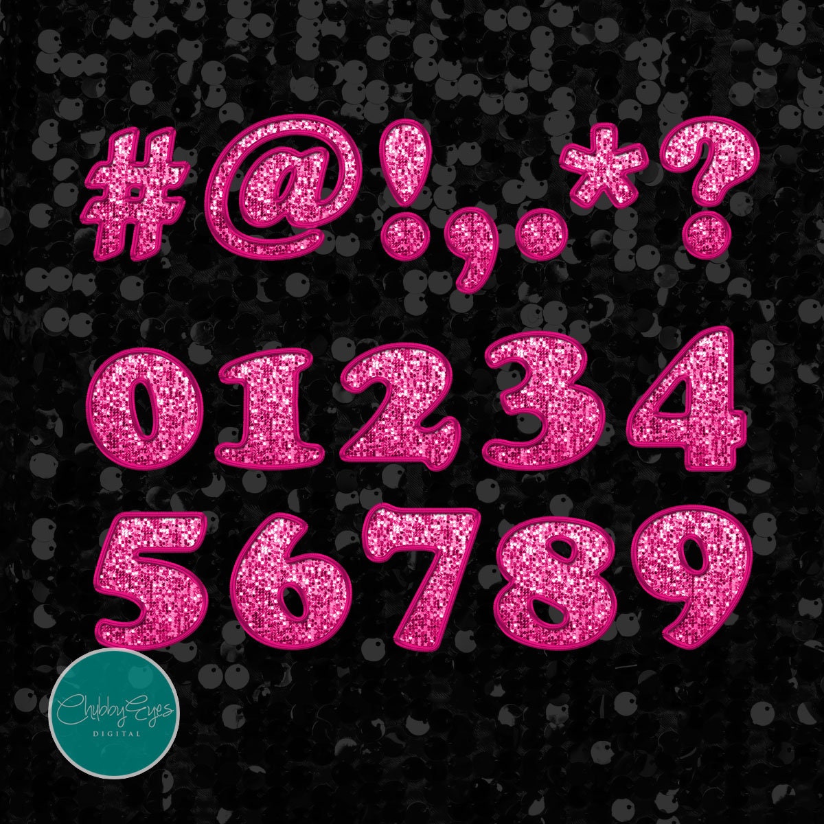 Pink Sequin Alphabet PNG Letters, Faux Embroidery Clip Art, Digital ...