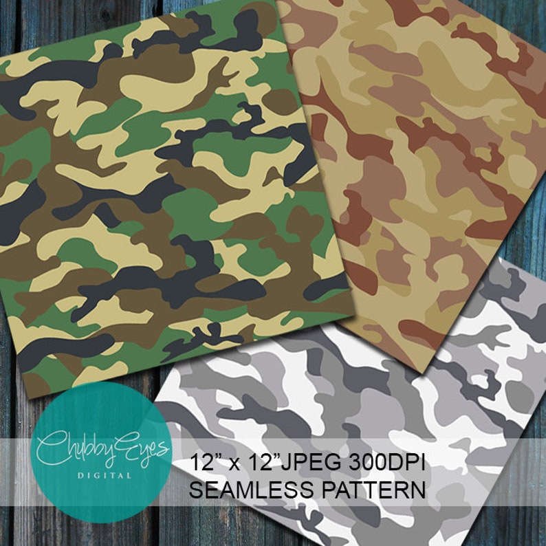Camouflage Pattern Digital Papers Colorful Scrapbook Papers | Etsy