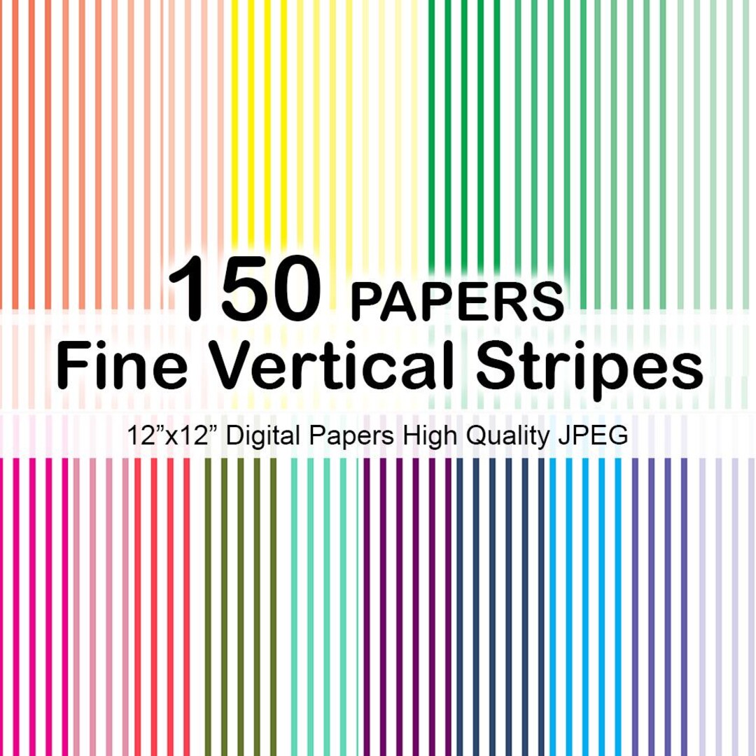 150 Vertical Stripes Digital Papers (digital Download) - Etsy
