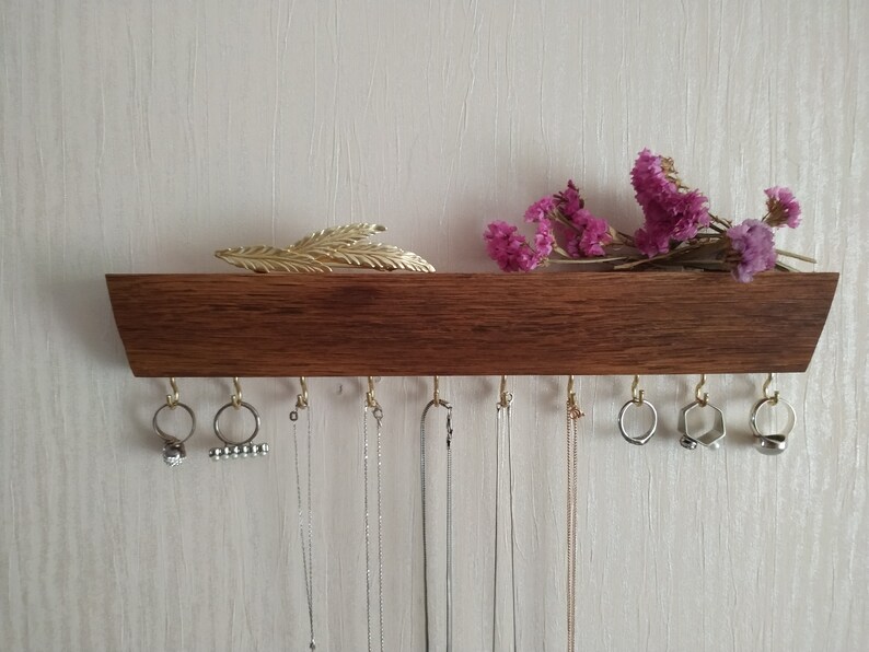 Wooden Jewelry Organizer Wall Hanging Display Boho - Wooden Jewelry Holder Wall Wooden Jewelry Organizer Wall Hanging Display Boho - Wooden Jewelry Holder Wall