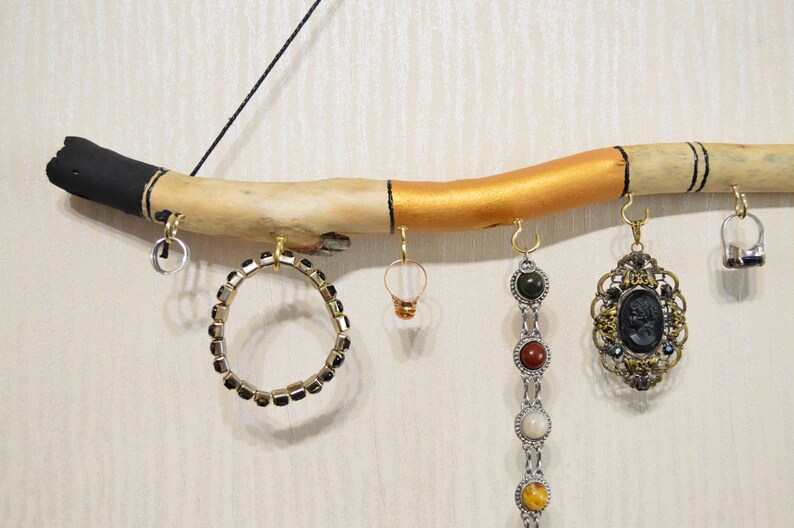 Driftwood jewelry holder boho jewelry organizer wall hanging Etsy