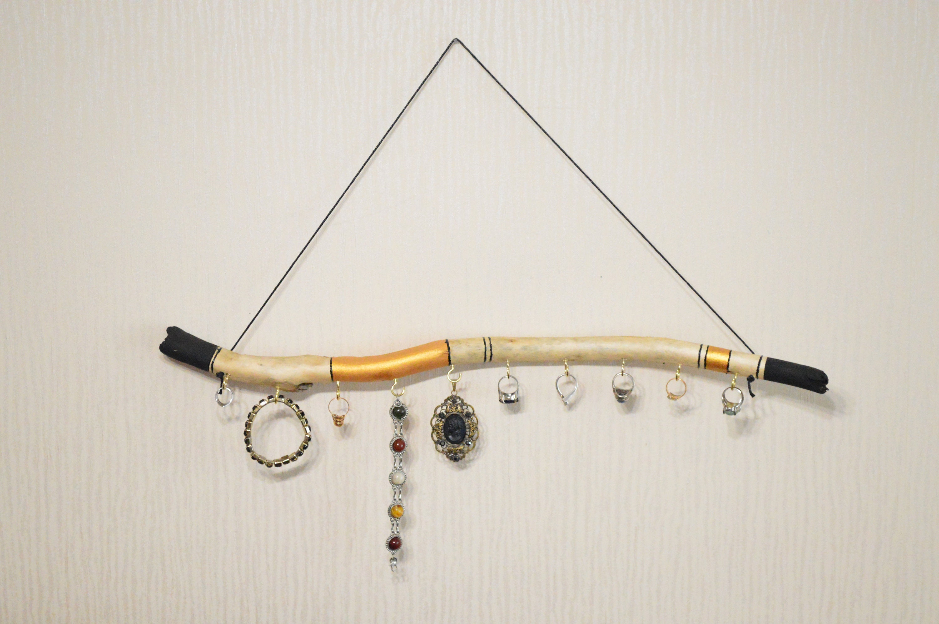 Driftwood jewelry holder boho jewelry organizer wall hanging Etsy