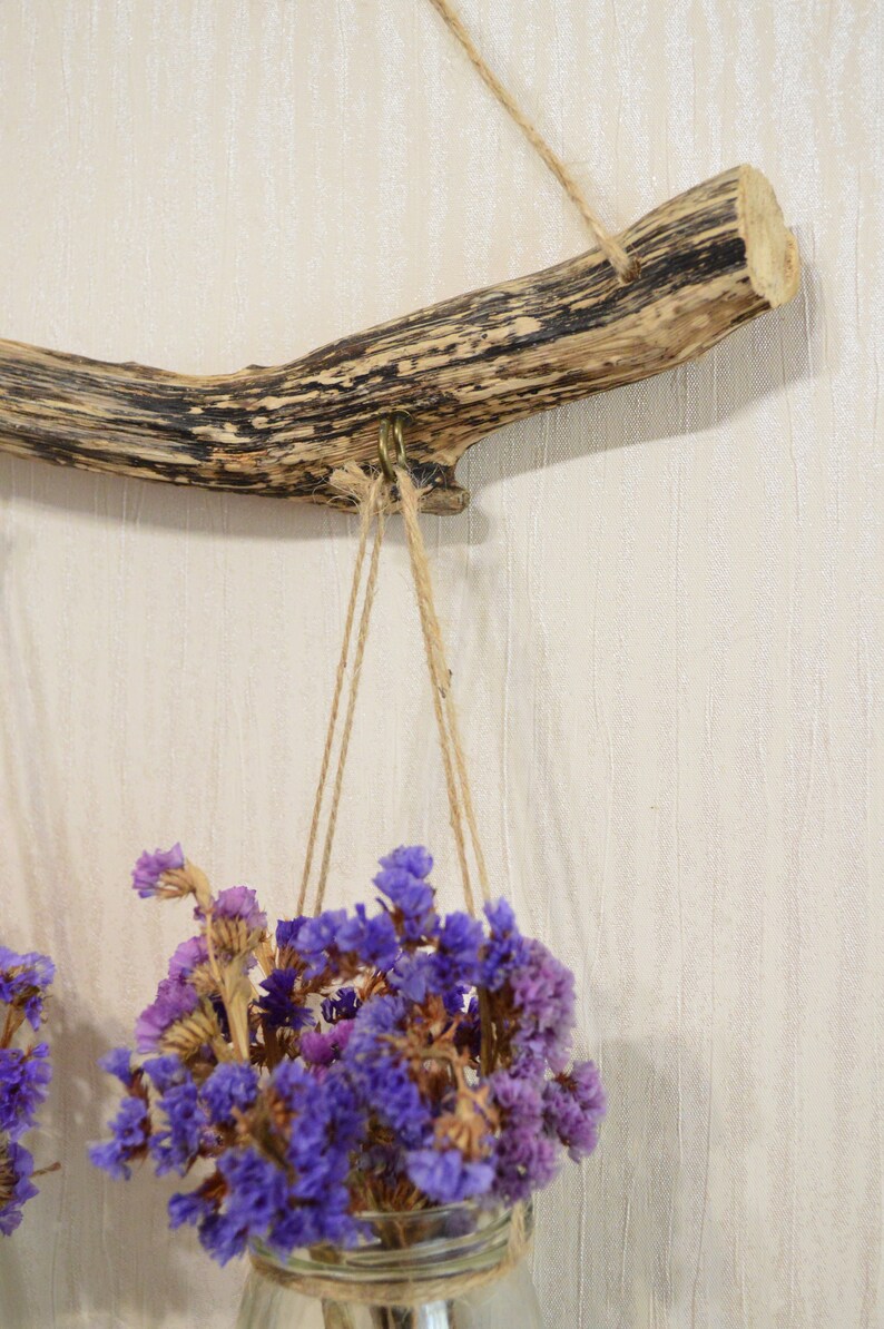 Mason Jar Wall Decor Driftwood Wall Art Boho Bathroom Decor Etsy