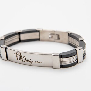 identification bracelet for men or women, marking on request, laser marking, personalized gift, original present, ID bracelent