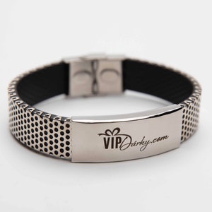 Identification bracelet, marking on request, laser marking, personalized gift, original present, ID bracelent for men