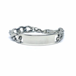 identification heavy bracelet for men, marking on request, laser marking, personalized gift for men, ID bracelend, inicials, stainless steal