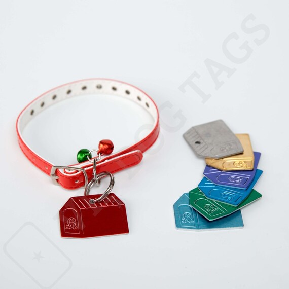 Dog House Dog Tags for Animals Pets Name Tag, ID Tag, Collar Dog Tag,  Colour Tag Laser Engraving Customized Tag Personalized Gift for pet