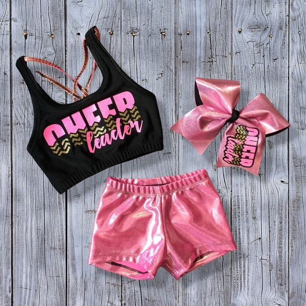 Girls Cheerleader Outfit, Cheerleader Outfit, Girls Cheer Wear, Cheer Wear, Kids Cheer Wear, Kids Cheer Outfit, Girls Cheer Clothes