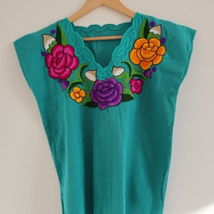 Mexican Floral Blouse, Colorful Mexican Clothing, Mexican Embroidery, Gift for her, woman blouses, Gift under 35, Secret Santa Emerald Purple Rose