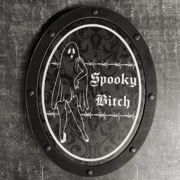 Moody Spooky Bitch Wall  Plaque,Vintage witch,Witch Home Decor,Dark Academia,Gothic wall art,Gothic room wall decor,Witch Decor,Spooky art