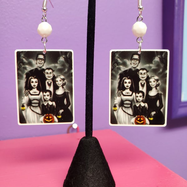 The Munsters family portrait earrings