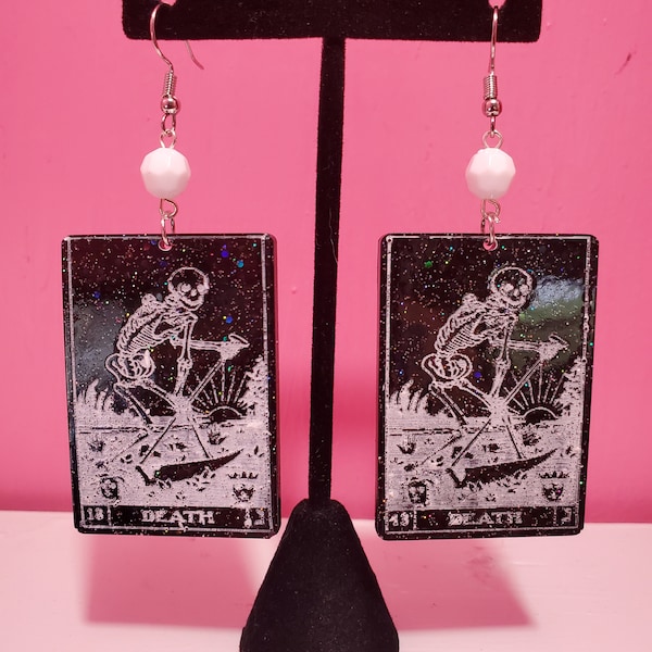 death tarot card earrings