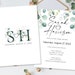 Printed Eucalyptus Wedding Invitations, Greenery Wedding Invites, Green Wedding Invites, Botanical Rustic Invites, Wedding Reception Invites