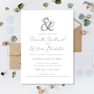 Gedruckt personalisierte Initialen Tag Hochzeit oder Abend Empfang Party lädt nur Einladungen Boho Floral Salbeigrün rustikale Karten