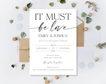 Printed Wedding Invitations Invites Cards It Must Be Love Day Daytime Or Evening Wedding Reception Night Time Party Invitation Invite Card