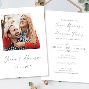Printed Eucalyptus Wedding Invitations, Greenery Wedding Invites, Green Wedding Invites, Botanical Rustic Invites, Wedding Reception Invites image 8