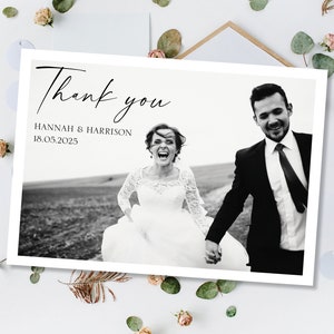Printed Wedding Thank You Cards, Personalised Thank You cards Wedding, Thank You Cards, Thank You Wedding Card Wedding Thank You Cards Photo