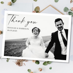 Gedruckte Hochzeit Dankeskarten, personalisierte Dankeskarten Hochzeit, Dankeskarten, Dankeschön Hochzeitskarte Hochzeit Dankeskarten Foto