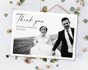 Printed Wedding Thank You Cards, Personalised Thank You cards Wedding, Thank You Cards, Thank You Wedding Card Wedding Thank You Cards Photo
